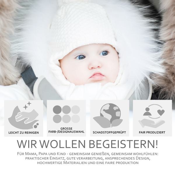 BAMBINIWELT Winterfusssack für Kinderwagen und Buggy, 108cm, Wolle, Design UNI