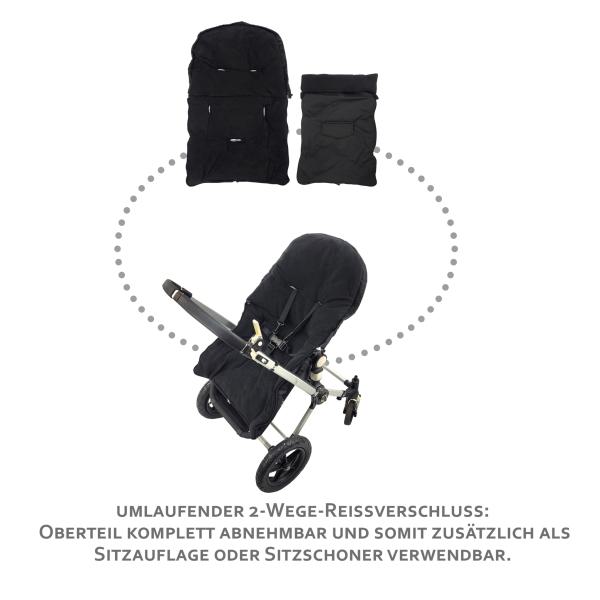 BAMBINIWELT Winterfusssack für Kinderwagen und Buggy, 90cm, Fleece, Design UNI