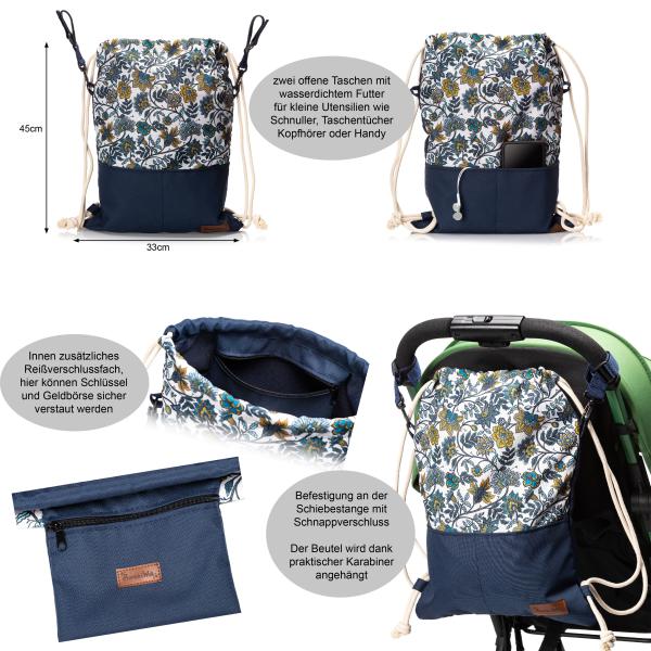 BAMBINIWELT leichte Kinderwagentasche universal BEUTEL Organizer Einkaufstasche