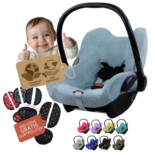 BAMBINIWELT Sommerbezug, Schonbezug, Bezug aus Frottee für Maxi Cosi CabrioFix + GRATIS GP