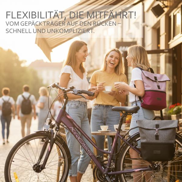 BAMBINIWELT Fahrradtasche, Gepäckträgertasche, Rucksack, Fahrradrucksack