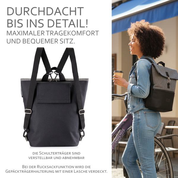 BAMBINIWELT Fahrradtasche, Gepäckträgertasche, Rucksack, Fahrradrucksack