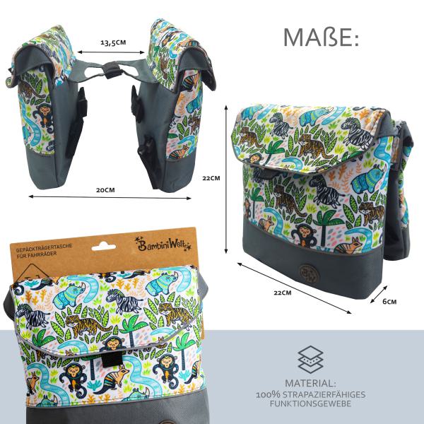 BAMBINIWELT Gepäcktasche, Gepäckträgertasche für Fahrrad, Fahrradtasche für Kinder, wasserabweisend, z.B. für alle Puky Räder