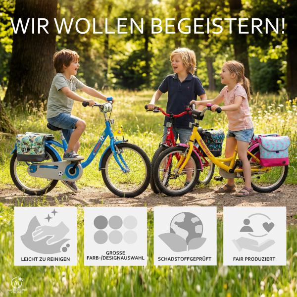 BAMBINIWELT Gepäcktasche, Gepäckträgertasche für Fahrrad, Fahrradtasche für Kinder, wasserabweisend, z.B. für alle Puky Räder