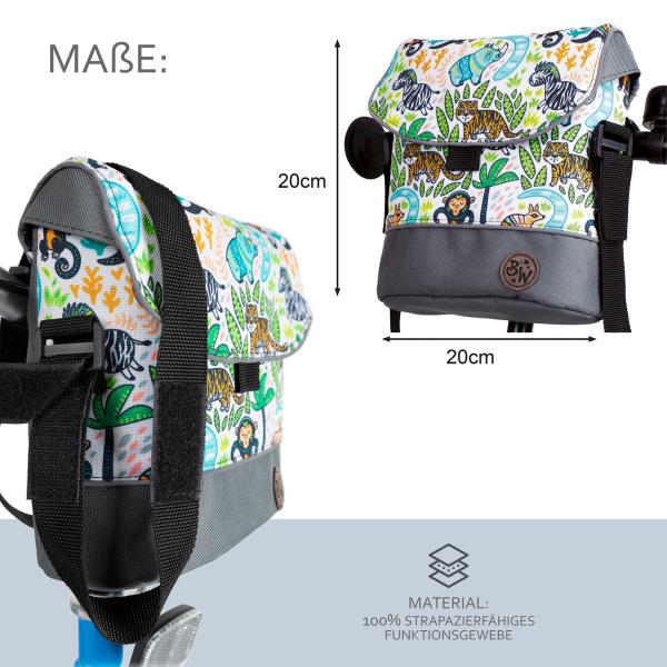 BAMBINIWELT Lenkertasche für Puky, Roller und Fahrrad, Fahrradtasche für Kinder, wasserabweisend, mit Schultergurt