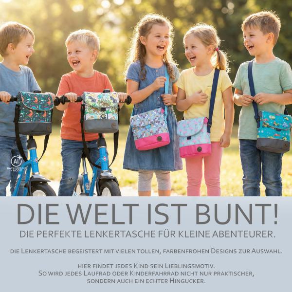 BAMBINIWELT Lenkertasche für Puky, Roller und Fahrrad, Fahrradtasche für Kinder, wasserabweisend, mit Schultergurt