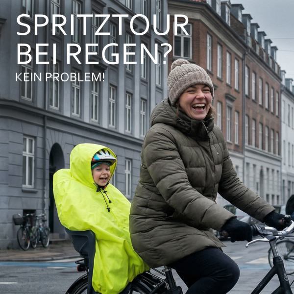 BAMBINIWELT Regencape REGENPONCHO für Kinderfahrradsitz SOFTSHELL Fleece Schutz