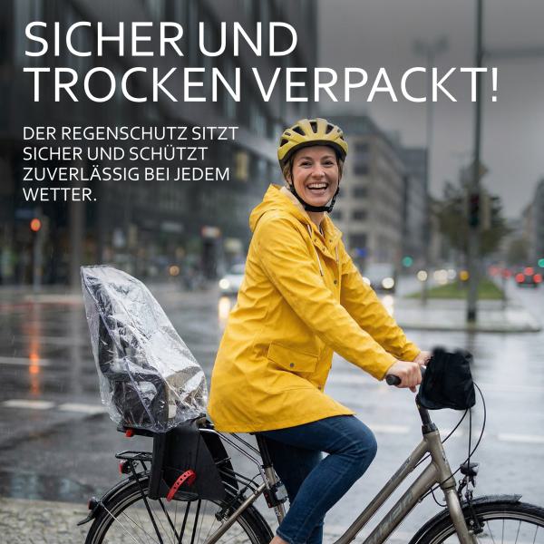 BAMBINIWELT Regenhaube für Fahrradsitz, universal, transparent mit farblicher Umrandung