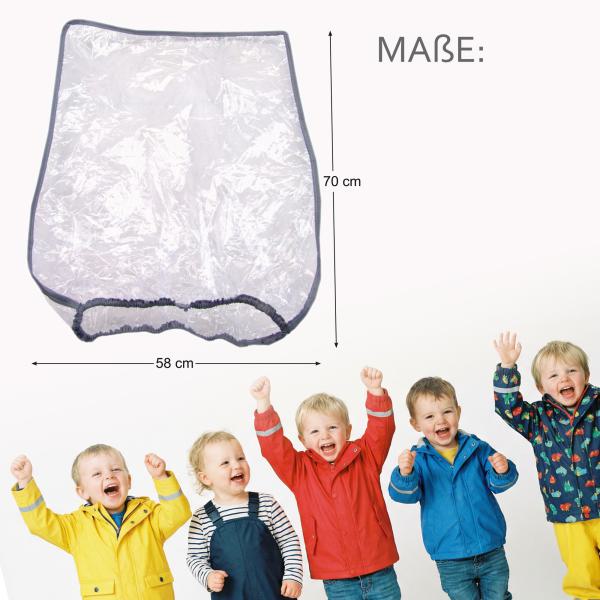 BAMBINIWELT Regenhaube für Fahrradsitz, universal, transparent mit farblicher Umrandung