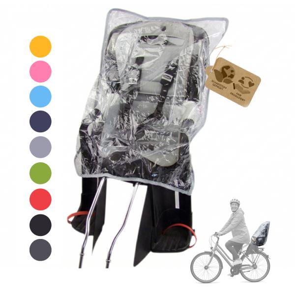BAMBINIWELT Regenhaube für Fahrradsitz, universal, transparent mit farblicher Umrandung