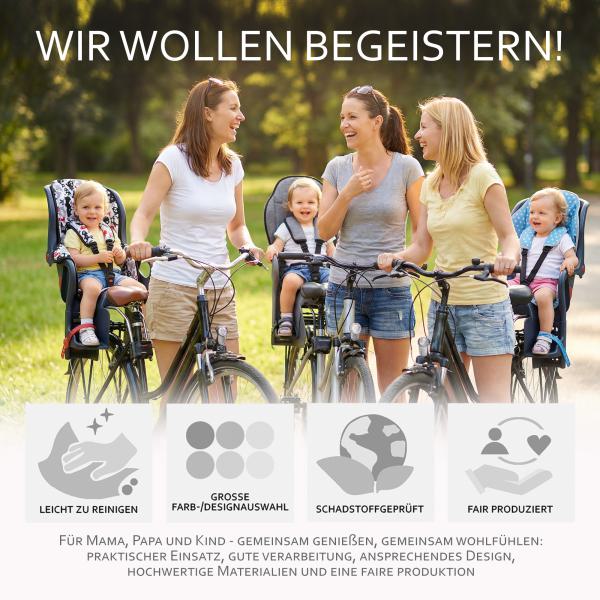 BAMBINIWELT Ersatzbezug, Sitzkissen, Bezug für Fahrradsitz, Modell Römer Jockey (Mod. 2) DESIGN