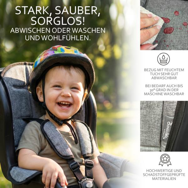 BAMBINIWELT Ersatzbezug, Sitzkissen, Bezug für Fahrradsitz, Modell Römer Jockey (Mod. 5) STERNE