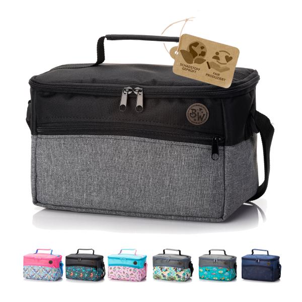 BAMBINIWELT Musikbox-Tasche für Hörwürfel z.B. Toniebox und Tigerbox Touch, verstellbare Innenfächer, Netzfach und Fronttasche für Zubehör